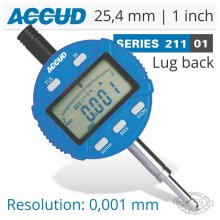 Accud Digital Indicator Lug Back 25.4mm/1"
