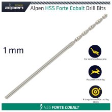 Alpen HSS Forte Cobalt Drill Bit 1mm