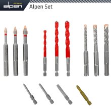 Alpen Drill-Screwset Kit 13 13 Pcs C Prot,Multi 6-Kant,Sds-Plus Force X4 Bit