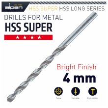 Alpen HSS Super Drill Bit Long 4 X 119mm Pouch
