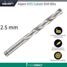 Alpen Hss Cobalt Bulk Din 338 Rn, 2.5