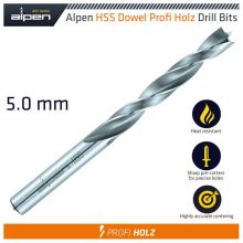 Alpen HSS Wood Dowel Drill 5.0mm Shape C