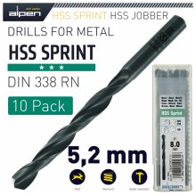 Alpen HSS Sprint Drill Bit 5.2mm Bulk Ind.Pack