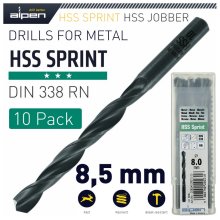 Alpen HSS Sprint Drill Bit 8.5mm Bulk Ind.Pack