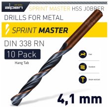 Alpen Sprint Master 4.1mm Hang Tab Din 10pack Din 338