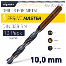 Alpen Sprint Master 10.0mm Hang Tab Din 10pack Din 338