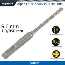 Alpen Force X 6.0 X 110/050 Sds-Plus Drill Bit X4 Cutting Edges - Bulk