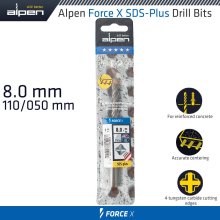 Alpen Force X 8.0 X 110/050 Sds-Plus Drill Bit X4 Cutting Edges