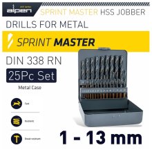 Alpen Sprint Master 25 Pcs Set Km25 1 - 13 X 0.5mm Metal Case