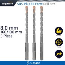 Alpen Sds Plus F4 Bit 8Mm X 160 X 100 X 3 Pcs Drill Hammer