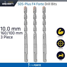 Alpen Sds Plus F4 Bit 10Mm X 160 X 100 X 3 Pcs Drill Hammer