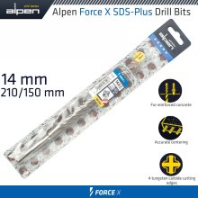 Alpen Force X 14.0 X 210/150 Sds-Plus Drill Bit X4 Cutting Edges