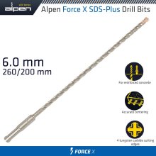 Alpen Force X 6.0 X 260/200 Sds-Plus Drill Bit X4 Cutting Edges