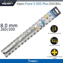 Alpen Force X 8.0 X 260/200 Sds-Plus Drill Bit X4 Cutting Edges