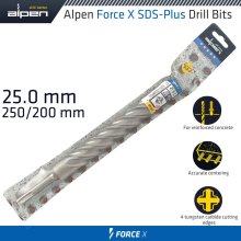 Alpen Force X 25.0 X 250/200 Sds-Plus Drill Bit X4 Cutting Edges