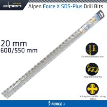 Alpen Force X 20.0 X 600/550 Sds-Plus Drill Bit X4 Cutting Edges