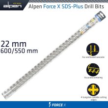 Alpen Force X 22.0 X 600/550 Sds-Plus Drill Bit X4 Cutting Edges