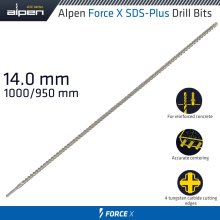 Alpen Force X 14.0 X 1000/950 Sds-Plus Drill Bit X4 Cutting Edges