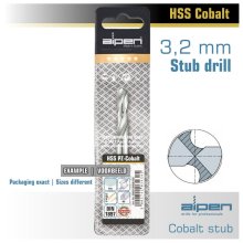 Alpen Cobalt Drill Bit Short Pouch 3.2mm