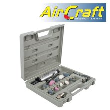 Air Craft Air Die Grinder 1/4" 14 Piece Kit Blow Mould Case