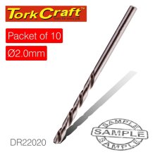 Tork Craft Drill Bit HSS Industrial 2.0mm 135deg Packet Of 10