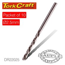 Tork Craft Drill Bit HSS Industrial 2.5mm 135deg Packet Of 10