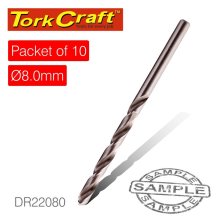 Tork Craft Drill Bit HSS Industrial 8.0mm 135deg Packet Of 10