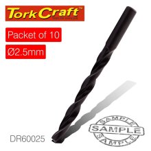 Tork Craft Drill Bit HSS Standard 2.5mm Packet Of 10