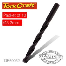 Tork Craft Drill Bit HSS Standard 3.2mm Packet Of 10