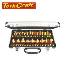 Tork Craft Router Bit Set 24pc Aluminium Case 1/4 Shank