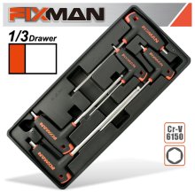 Fixman 5-Pc L-Handle Hex Keys W-Ball Head 3-4-5-6-8mm