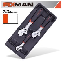 Fixman Tray 3 Piece Adjustable Wrench 6"8"10"