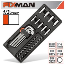 Fixman 33-Pc 1/4" Dr.Sockets & Accessories