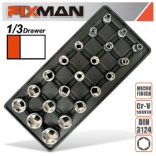 Fixman Tray 21 Piece 1/2" Drive Sockets