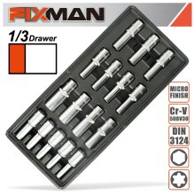 Fixman 16-Pc 1/2" Dr.Deep Sockets
