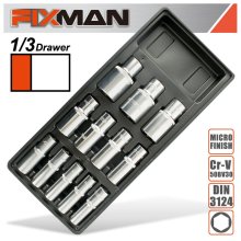 Fixman Tray 12 Piece 1/2" Drive Deep Sockets