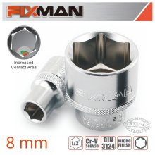 Fixman 1/2" Drive Hex Socket 8mm X 21,8mm