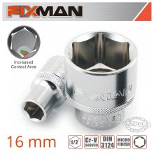 Fixman 1/2" Drive Hex Socket 16mm X 21,8mm