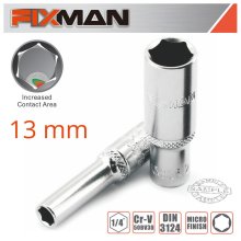 FIXMAN 1/4" DR DEEP SOCKET 13MM