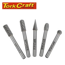 Tork Craft Tungsten Rotary Burr Set 5 Pce 1/8 Shaft Tcbu