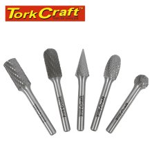 Tork Craft Tungsten Rotary Burr Set 5 Pce 12mm Tcbu