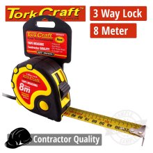 Tork Craft Measuring Tape Multi Lock 8m X 25mm Rubber Casing Matt Finish