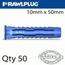 RAWLPLUG Universal Nylon Plug X10Mmx50Mm X50-Box