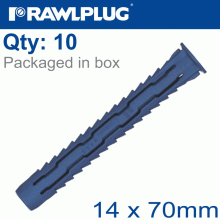 RAWLPLUG Universal Nylon Plug X14Mmx70Mm X10-Box