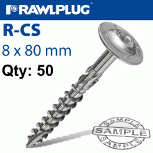 RAWLPLUG Timber Construction Screw 8.0 X 80Mm X50-Box Torx T40