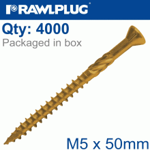 RAWLPLUG R-Dsx Screws M5 X 50X30 Ginger Ruspert X4000-Box