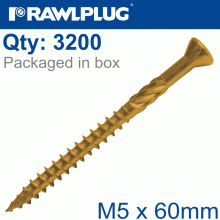 RAWLPLUG R-Dsx Screws M5 X 60X36 Ginger Ruspert X3200-Box