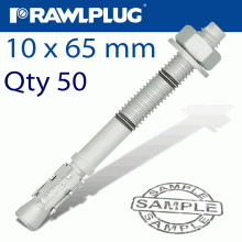 RAWLPLUG Throughbolt 10X65X5Mm Zinc Flake 50 -Box