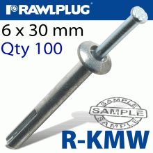 RAWLPLUG Kmw Metal Hammer Fixing 6X30Mm X100 Per Box