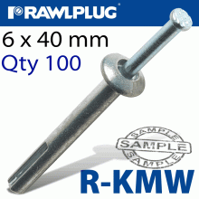 RAWLPLUG Kmw Metal Hammer Fixing 6X40Mm X100 Per Box